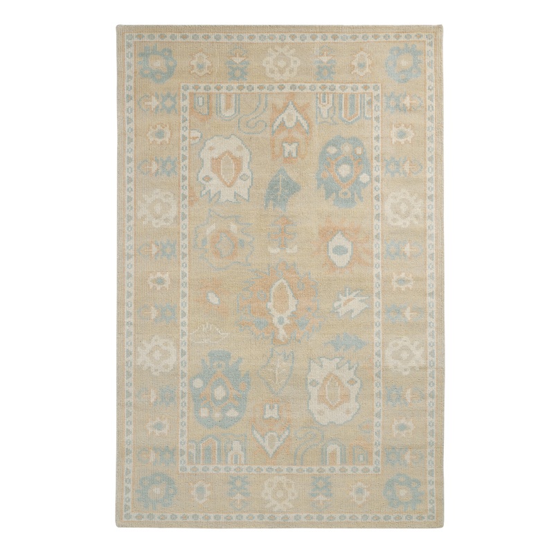 Sita Blue Hand Knotted Wool Traditional Style Area Rug