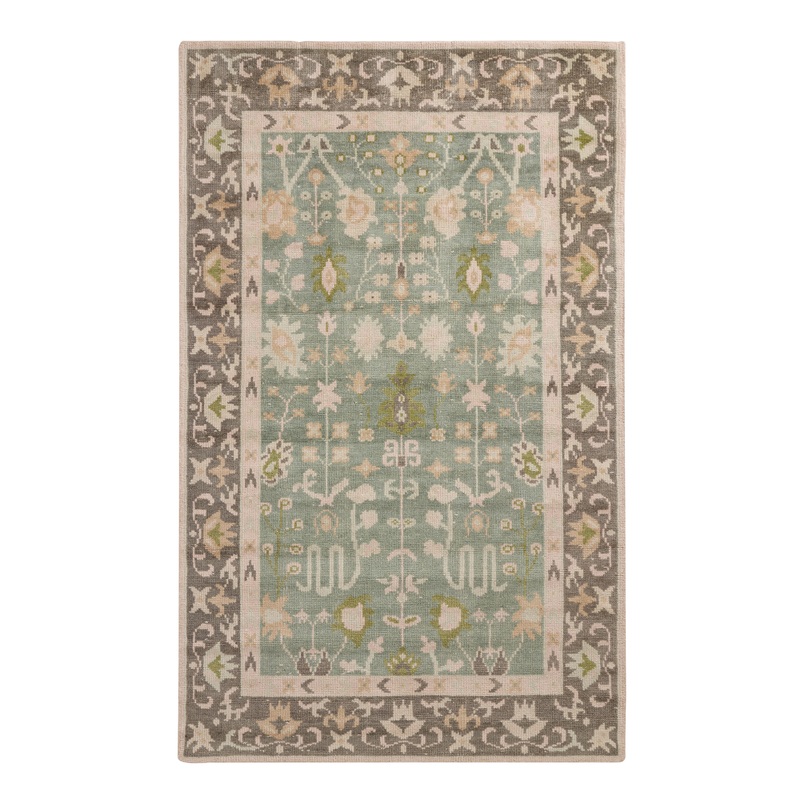 Sita Green Hand Knotted Wool Traditional Style Area Rug