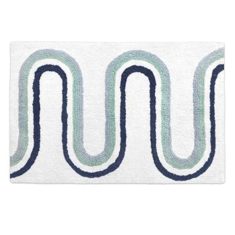 Blue Rainbow Tufted Bath Rug, 20×30