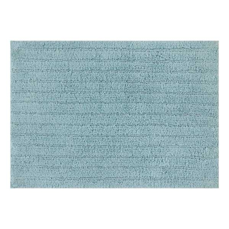 Blue Striped High-Low Bath Rug, 17×24