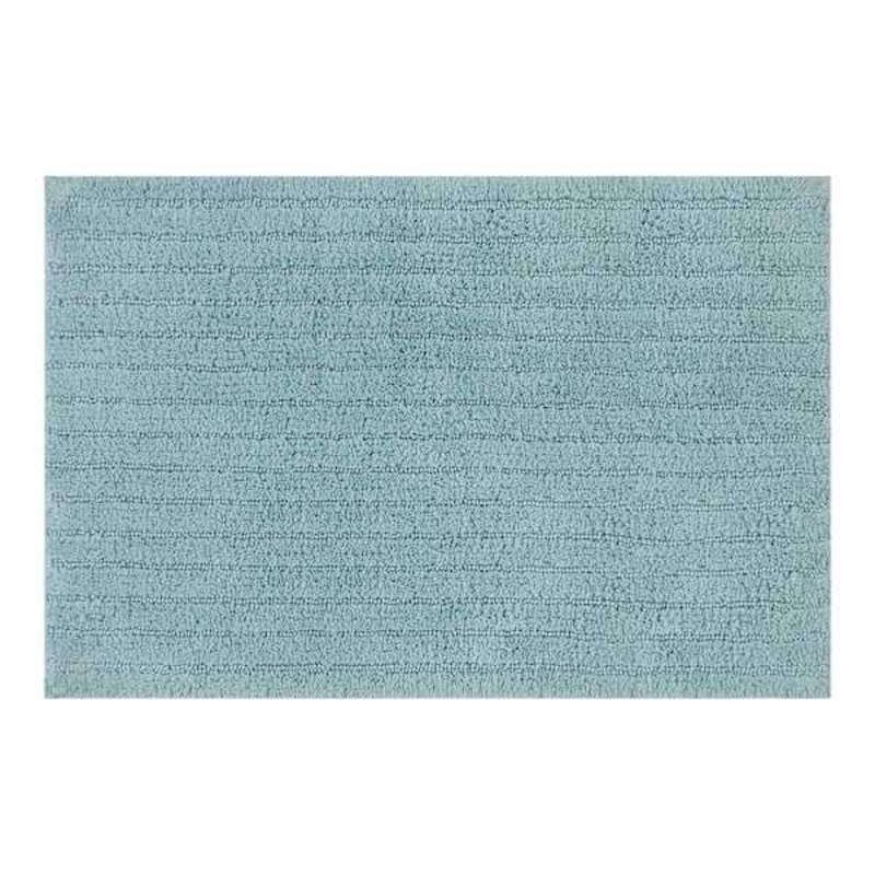 Blue Striped High-Low Bath Rug, 20×30