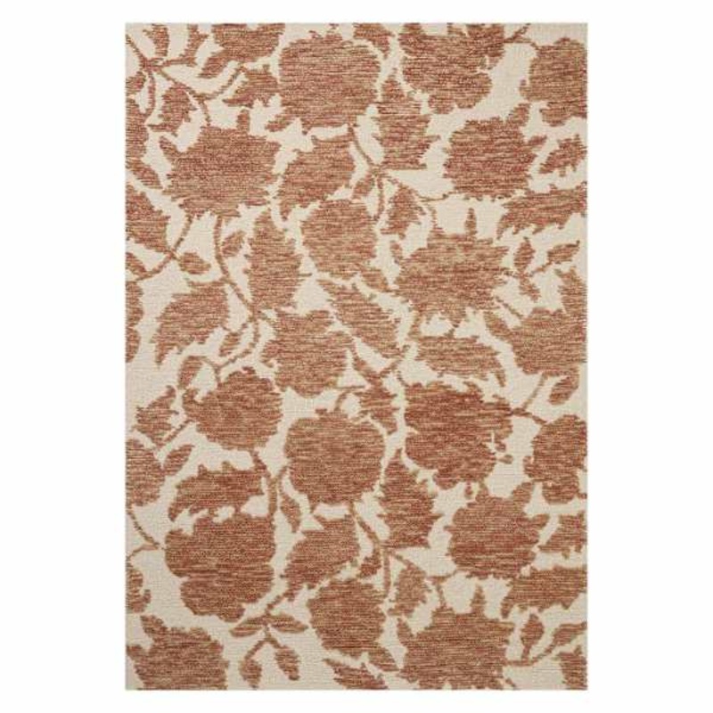 Bryson Terracotta Floral Area Rug, 6×9