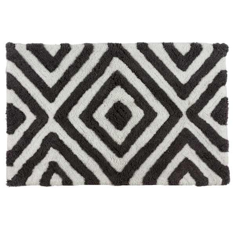 Charcoal Diamond Tufted Bath Rug, 20×30