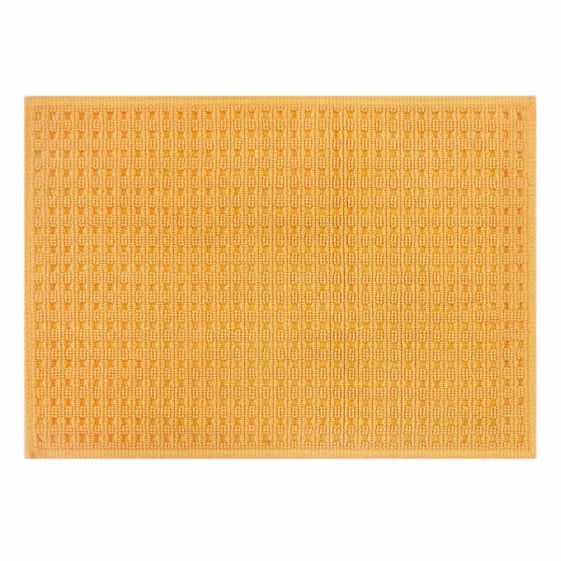 Crosby St. Ochre Waffle Cotton Antimicrobial Bath Rug, 17×24