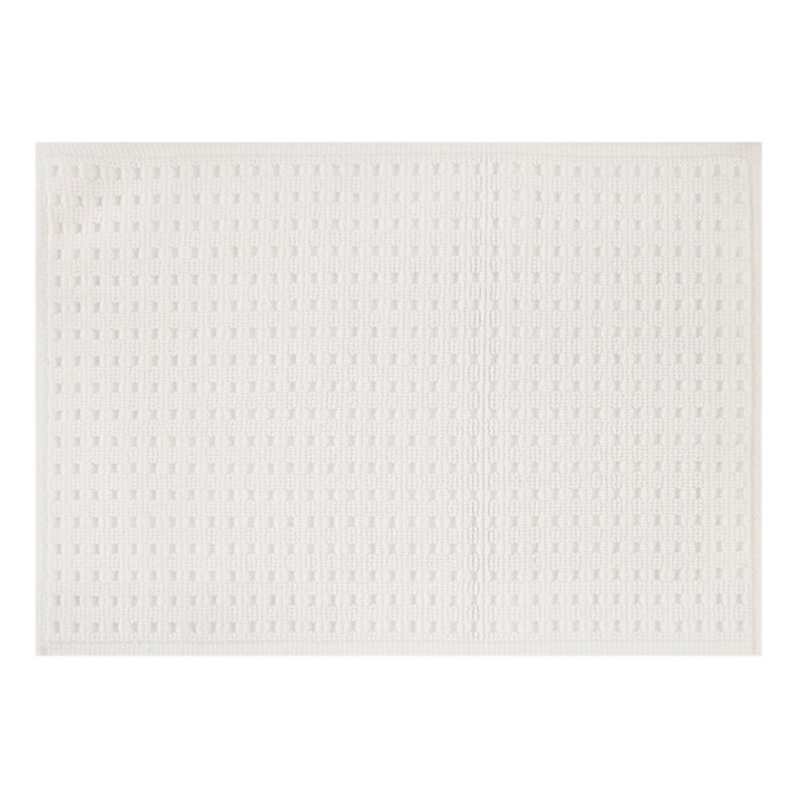 Crosby St. White Waffle Cotton Antimicrobial Bath Rug, 17×24