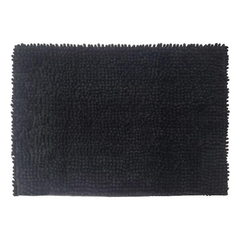 Essential Noodle Black Bath Rug, 20×34