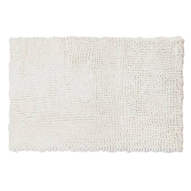 Essential Noodle White Bath Rug, 17×24