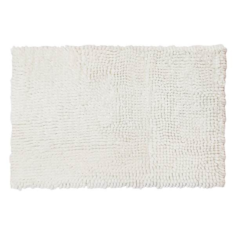 Essential Noodle White Bath Rug, 20×34