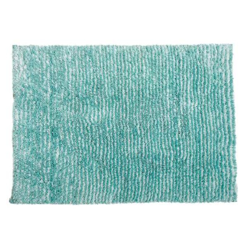 Essential Striped Turquoise Bath Rug, 17×24