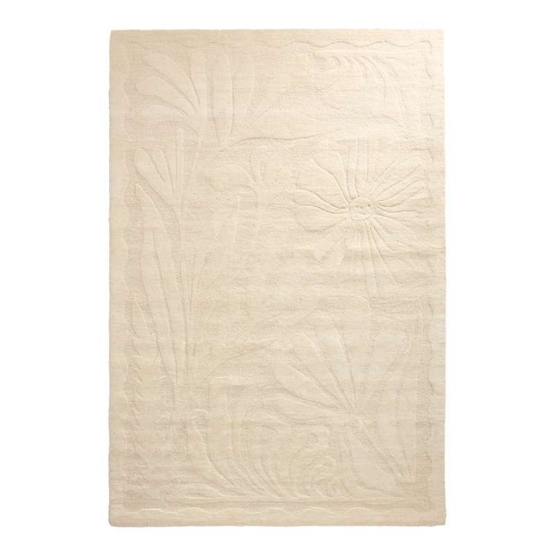 Georgina Cream Floral Hand Tufted Wool Area Rug