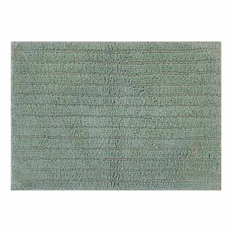 Green Striped High-Low Bath Rug, 17×24