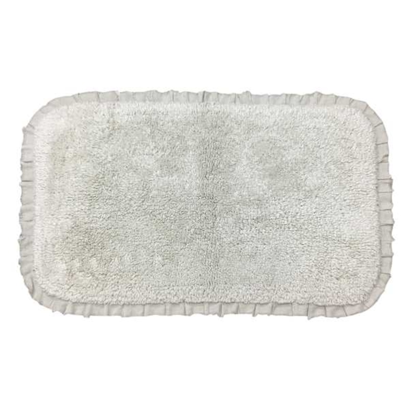 Grey Pleated Reversible Bath Mat, 20×32