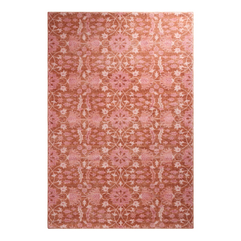 Olivia Coral and Fuchsia Floral Recycled Area Rug