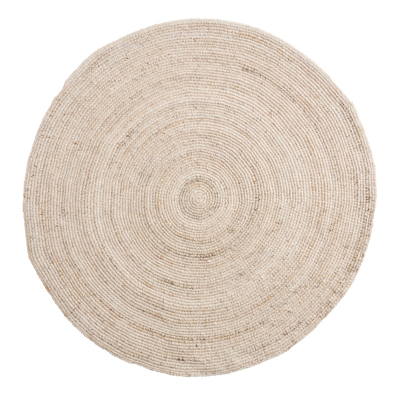 Patton Round Cream Hand Braided Recycled Indoor Outdoor Rug