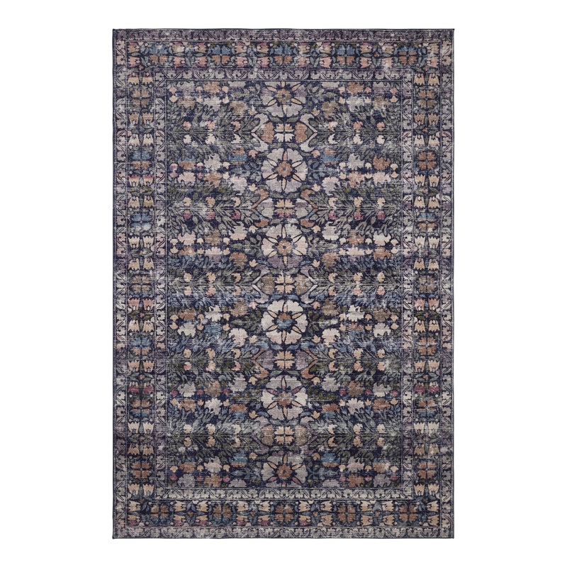 Thistle Blue Multicolor Floral Medallion Area Rug