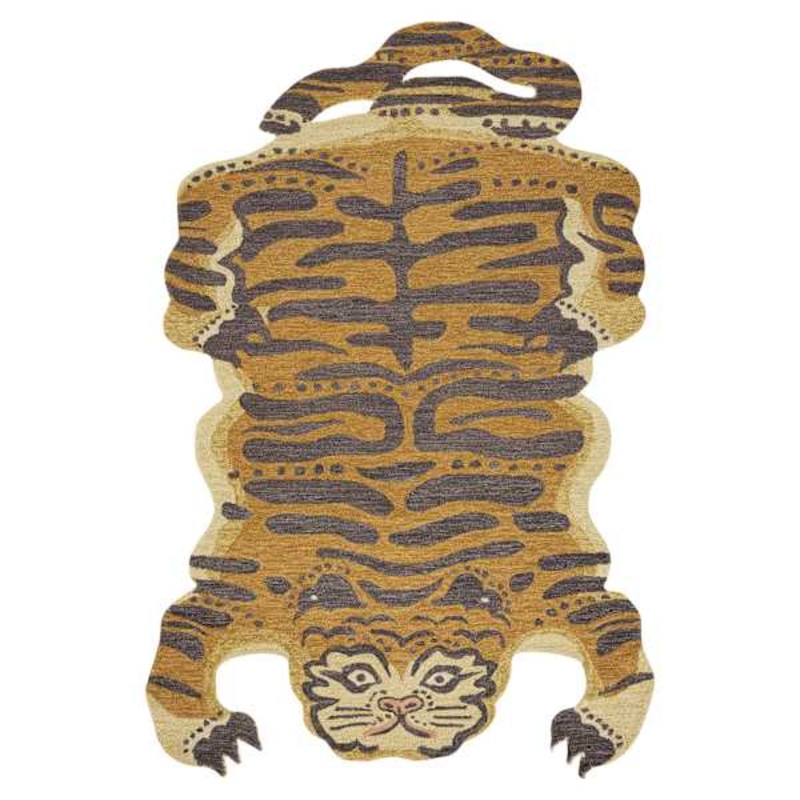 Tigresa Orange Area Rug, 5×7.6