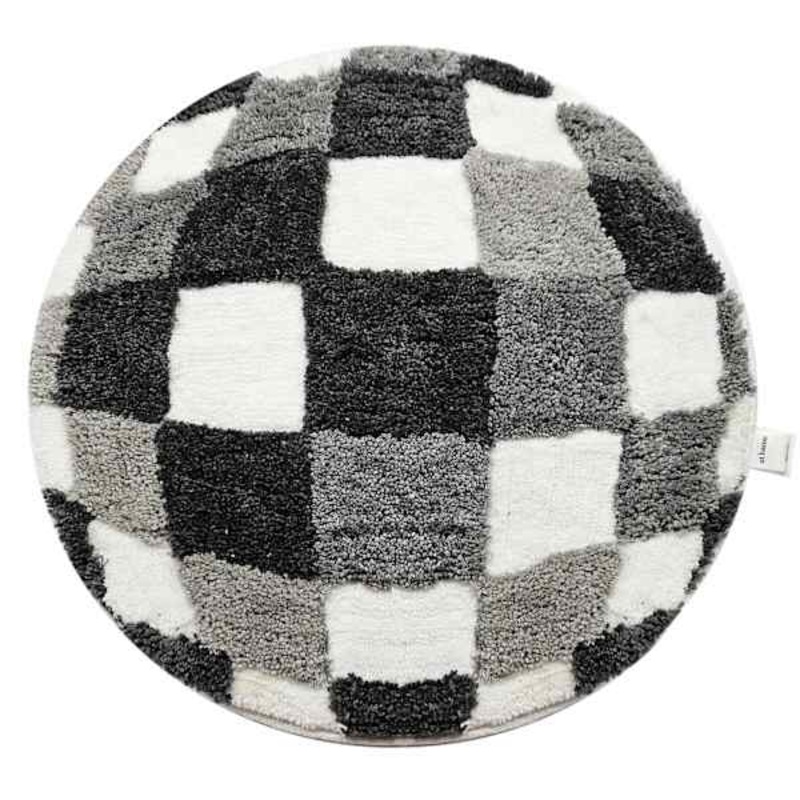 Grey Disco Ball Shaped Bath Rug, 24″