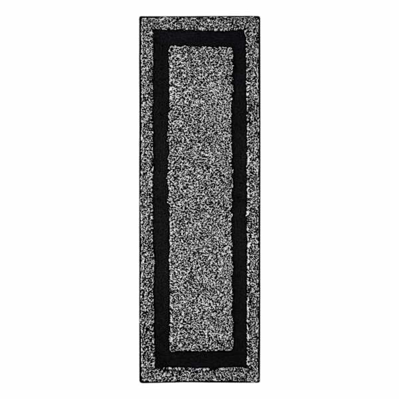 Heathered Hotel Black Bath Runner, 2×5