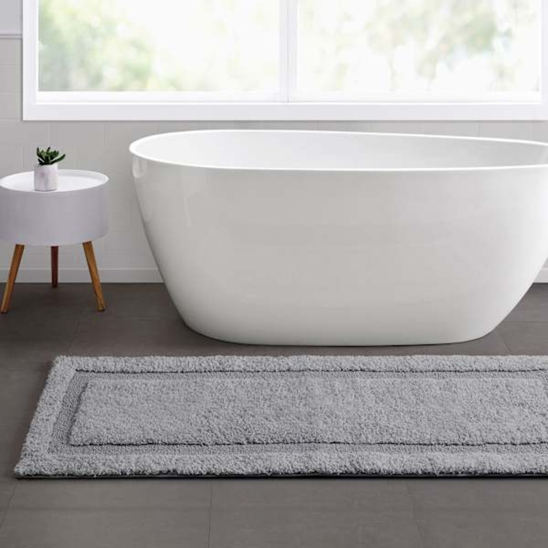 Heathered Hotel Grey Bath Runner, 2×5