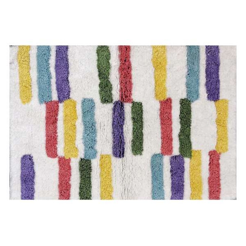 Multicolor Broken Stripe Bath Rug, 17×24