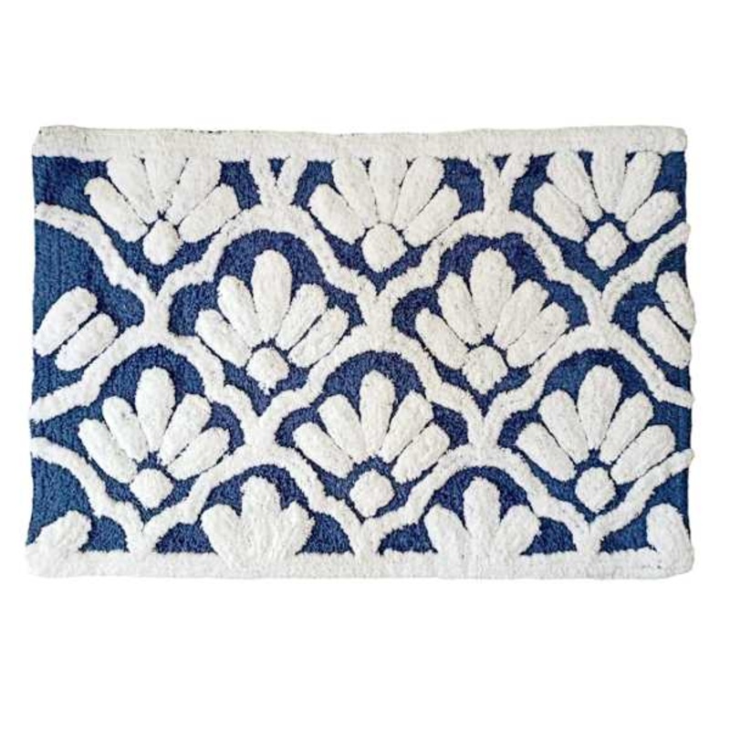 Navy Blue Shell Bath Rug, 20×30