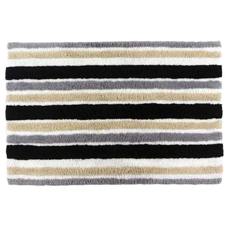 Neutrals Striped Tufted Cotton Bath Rug, 20×30