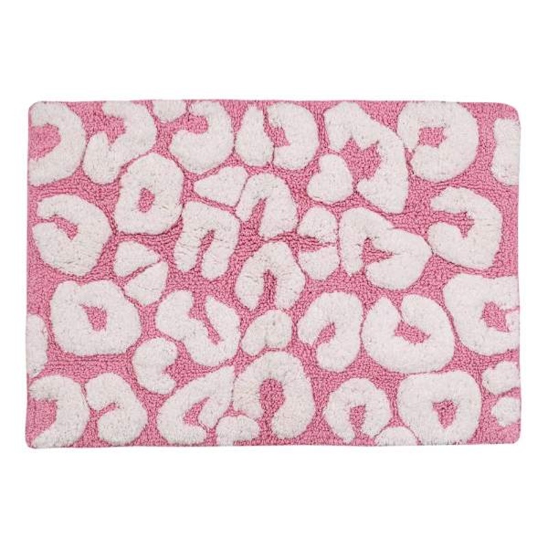 Pink Leopard Tufted Bath Rug, 17×24