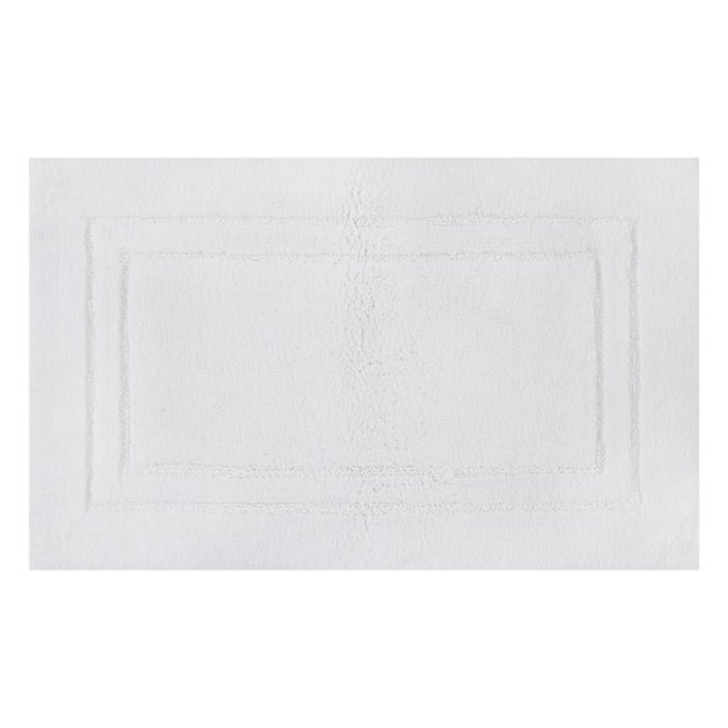 Racetrack White Bath Rug, 17×24