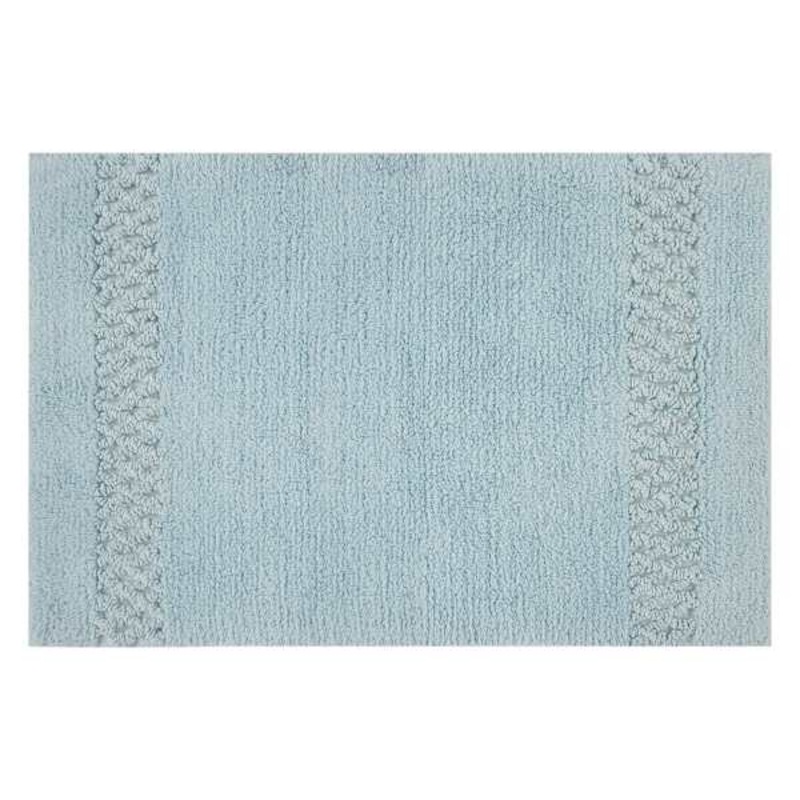 Reversible Light Blue Bath Rug, 17×24