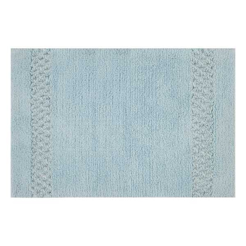 Reversible Light Blue Bath Rug, 20×30