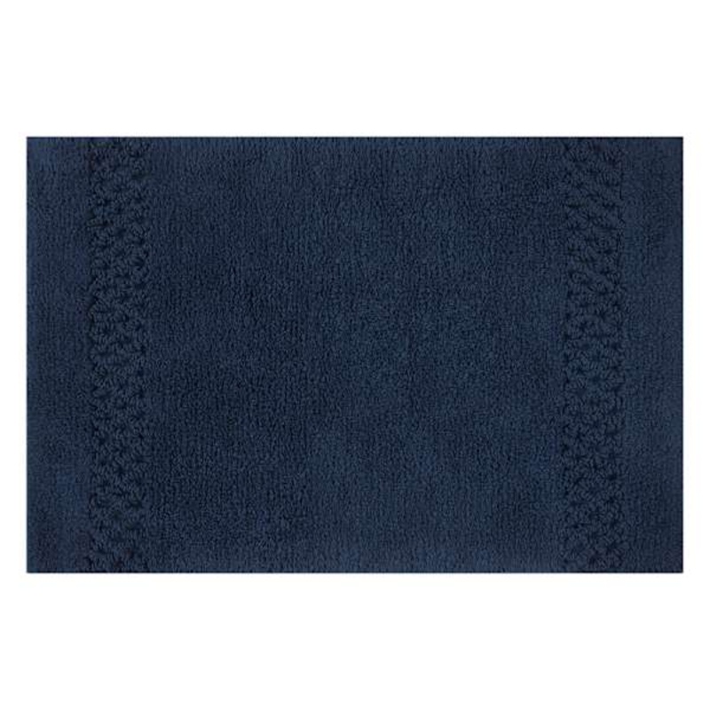 Reversible Navy Bath Rug, 17×24
