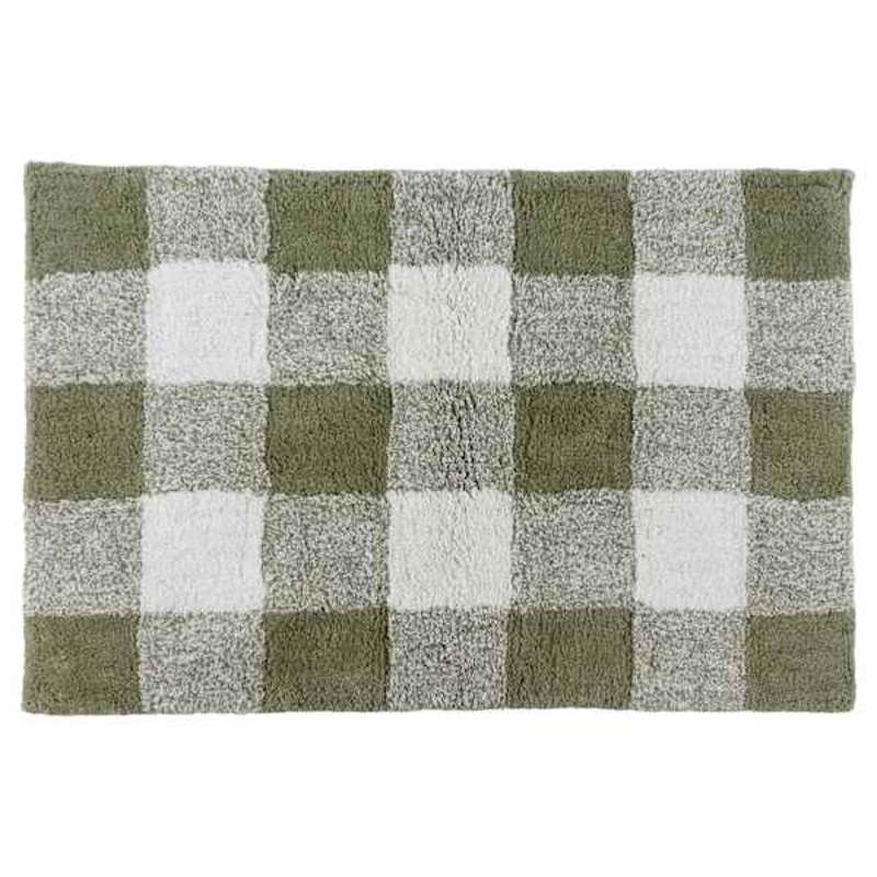 Sage Buffalo Check Tufted Cotton Bath Rug, 20×30