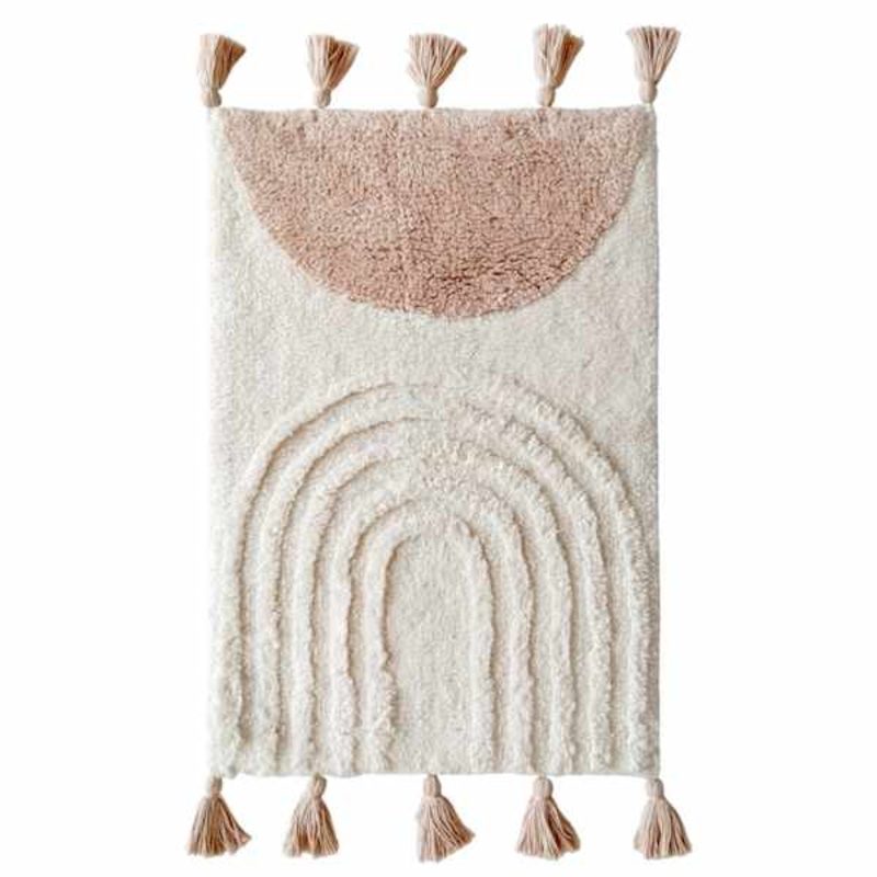 Sage Serenity Beige Arches High-Low Bath Rug, 17×24