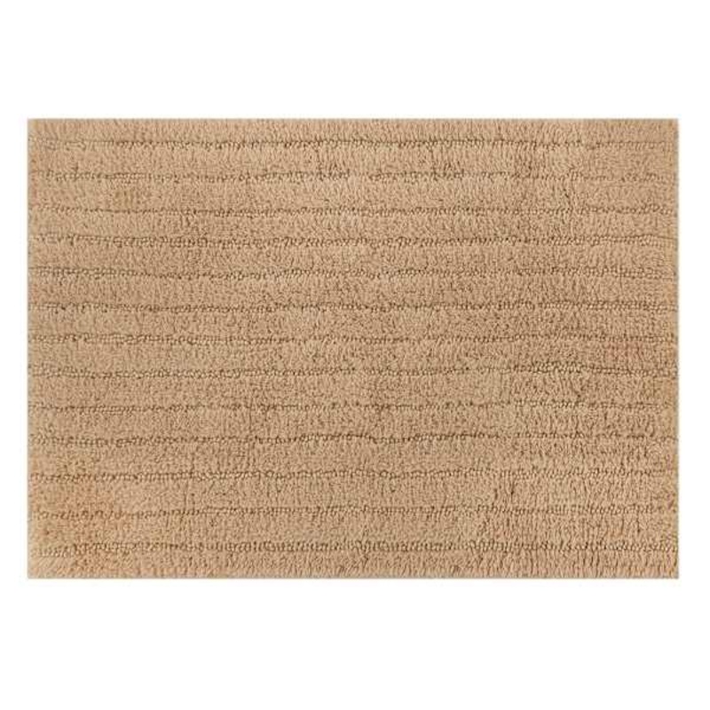 Tan Striped High-Low Bath Rug, 17×24