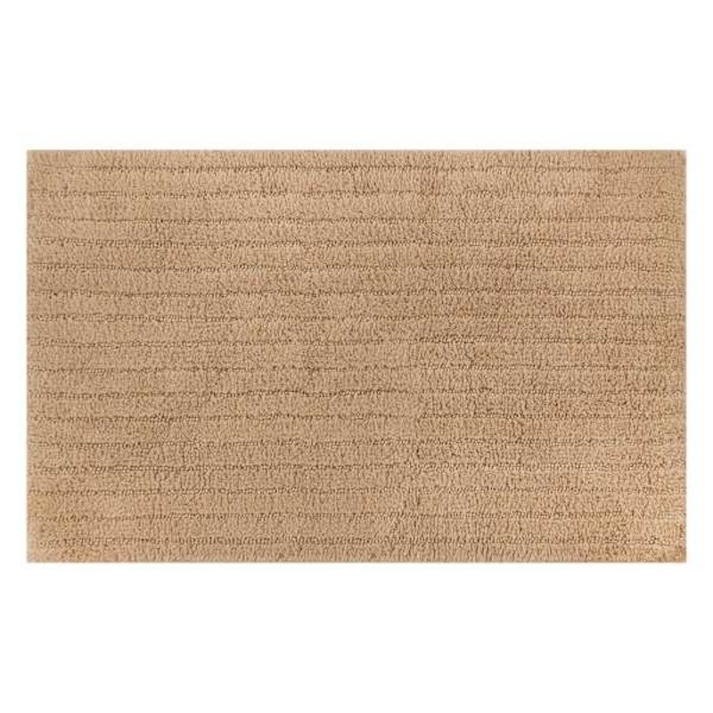 Tan Striped High-Low Bath Rug, 20×30