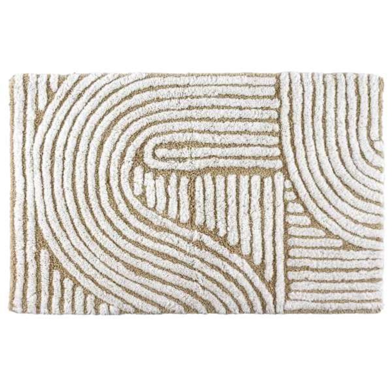 Tan Tufted Swirl Cotton Bath Rug, 20×30