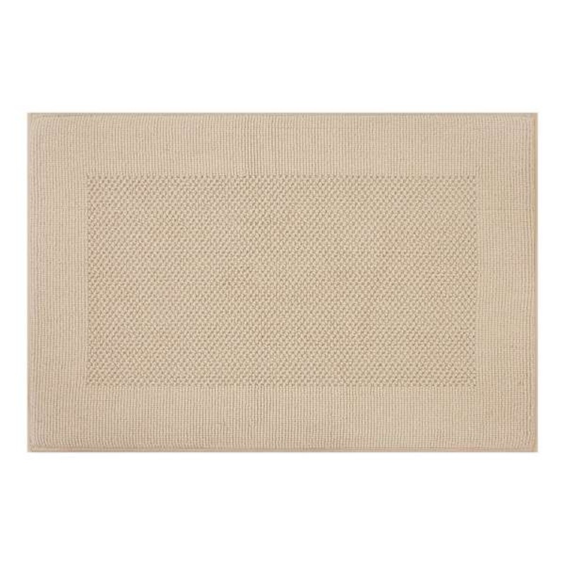 Tan Waffle Border Memory Foam Bath Rug, 20×30