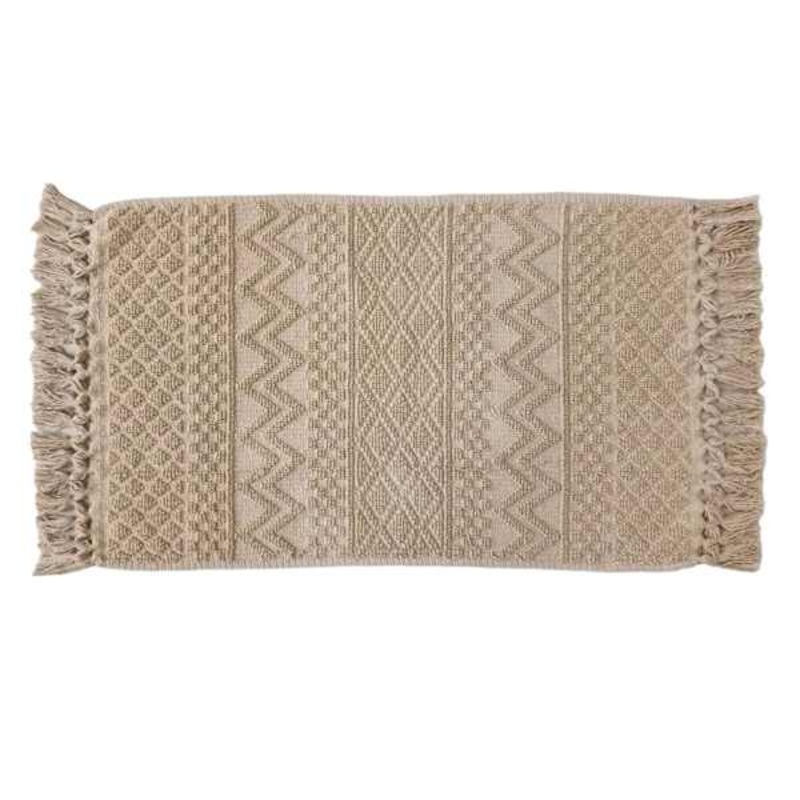 Tan Woven Fringe Bath Rug, 20×32