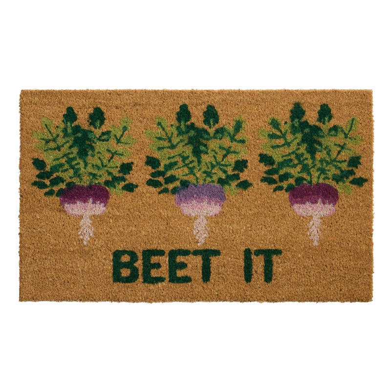 Tonal Purple and Green Beet It Natural Coir Doormat