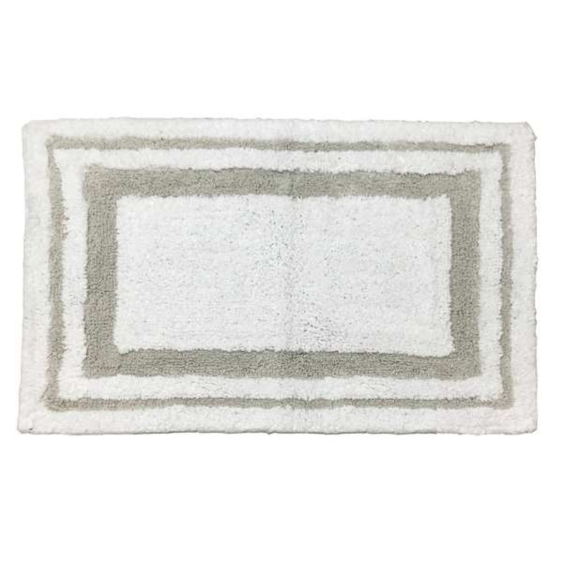White & Grey Hotel Bath Rug, 20×30
