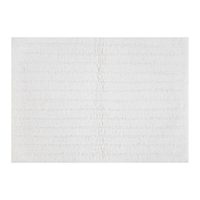 White Striped High-Low Bath Rug, 17×24