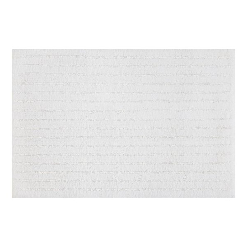 White Striped High Low Bath Rug, 20×30