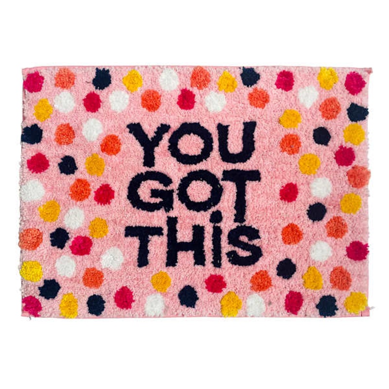 You Got This Pink Confetti Bath Rug, 17×24
