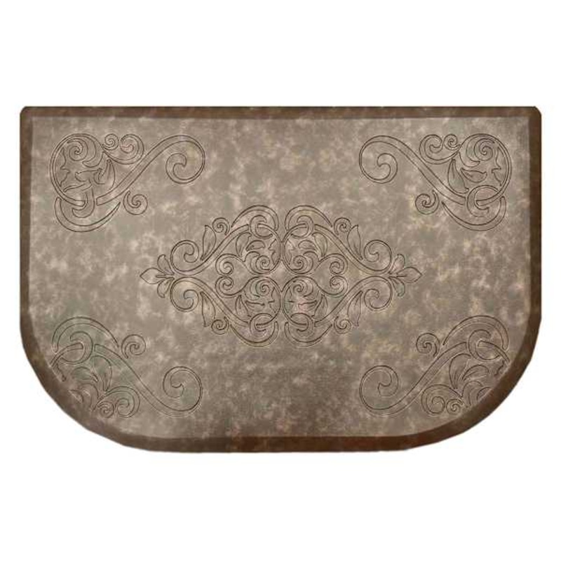 Brown Embossed Gentle Step Slice Kitchen Mat, 36×24