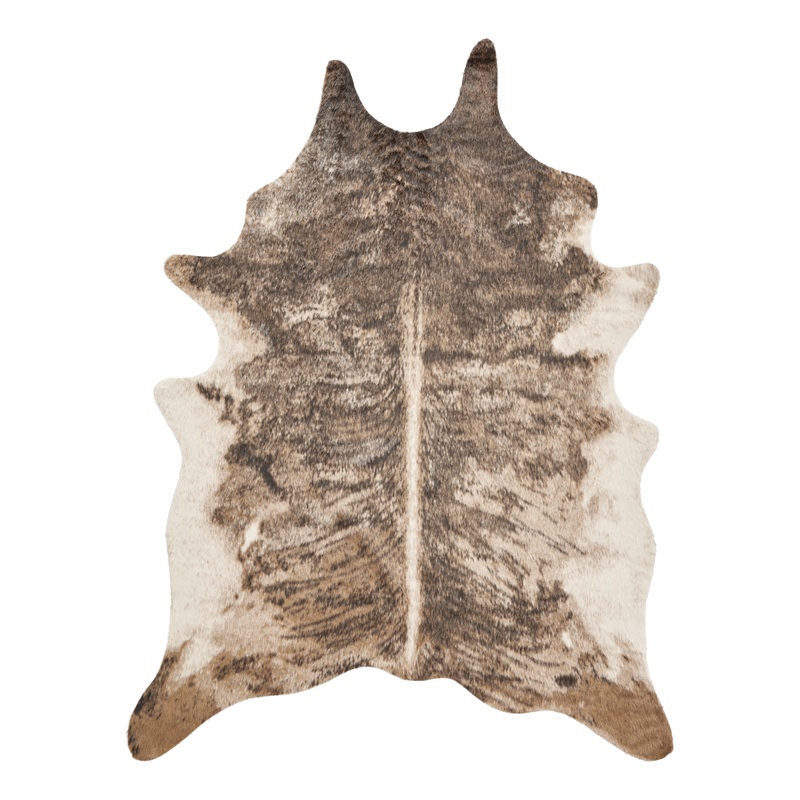 Dark Brindle Printed Faux Cowhide Area Rug