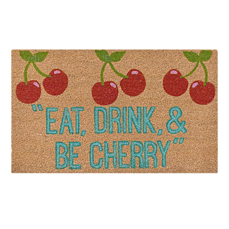 Eat Drink Be Cherry Coir Mat, 18×30