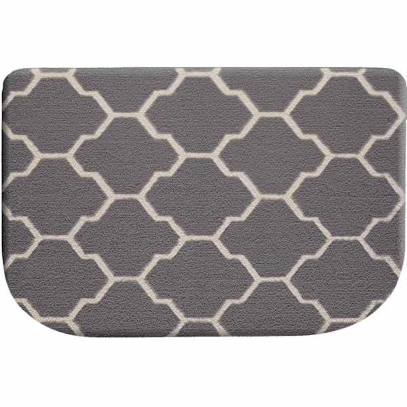 Grey & Ivory Quatrefoil Slice Kitchen Mat, 20×30