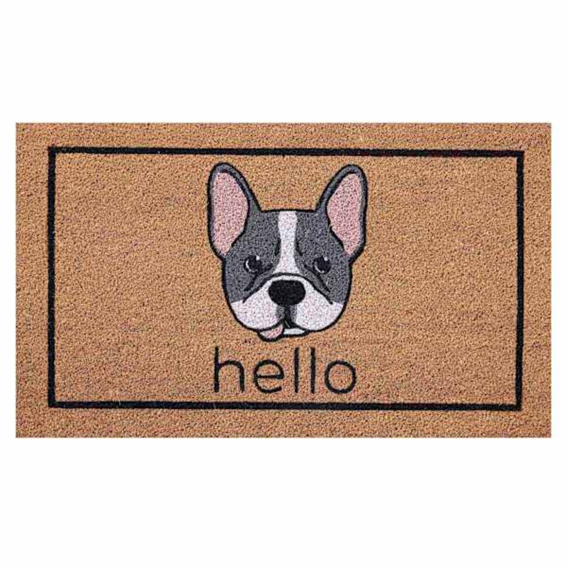 Hello Frenchie Coir Mat, 18×30