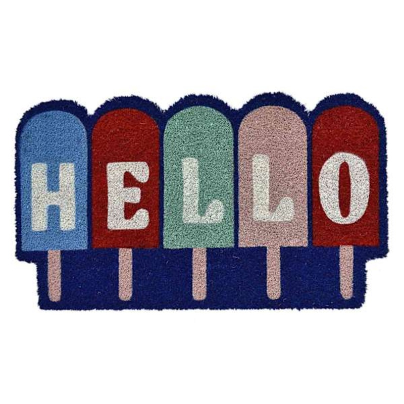 Hello Popsicles Shaped Coir Mat, 18×30