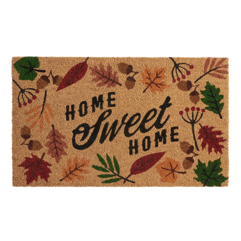 Home Sweet Home Fall Leaves Coir Doormat